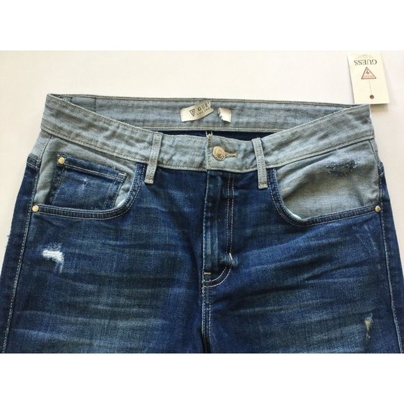 Guess Women’s Relaxed  Boy Fit Jeans Destroy Patched Details Size 26 - Picture 7 of 12